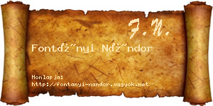 Fontányi Nándor névjegykártya