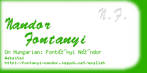 nandor fontanyi business card